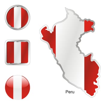 peru map and internet buttons