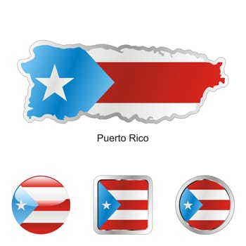 puerto rico map and internet buttons