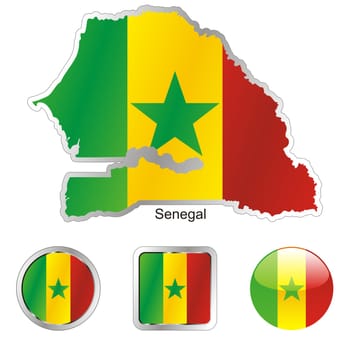 senegal map and internet buttons