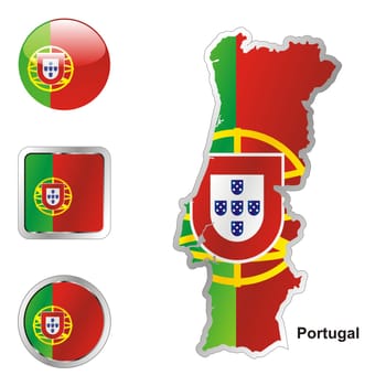 portugal map and internet buttons
