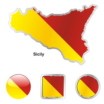 sicily map and internet buttons