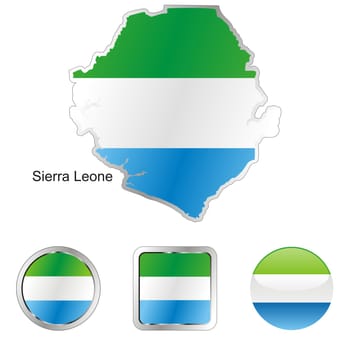 sierra leone map and internet buttons