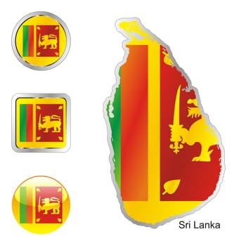 sri lanka map and internet buttons