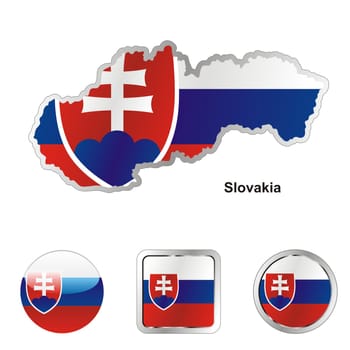 slovakia map and internet buttons