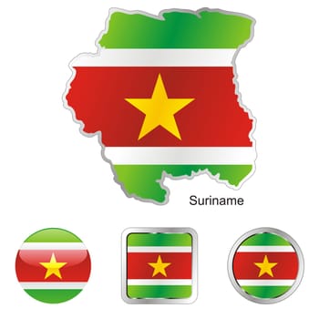 suriname map and internet buttons