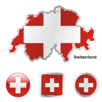 swizterland map and internet buttons