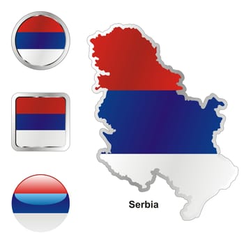 serbia map and internet buttons