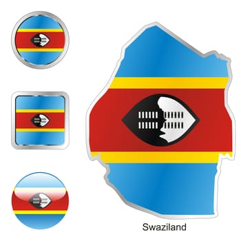 swaziland map and internet buttons