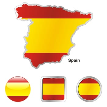 spain map and internet buttons