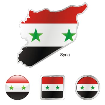 syria map and internet buttons