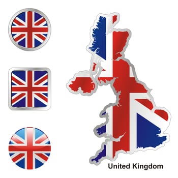 uk map and internet buttons