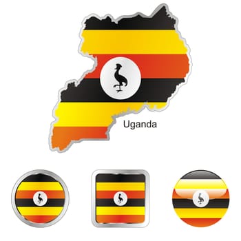 uganda map and internet buttons