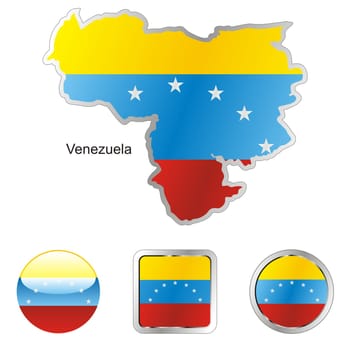venezuela map and internet buttons