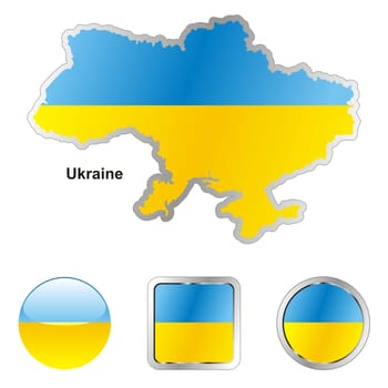 ukraine map and internet buttons