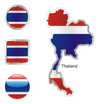 thailand map and internet buttons