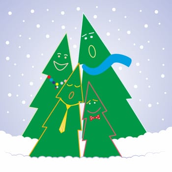 Christmas trees singing