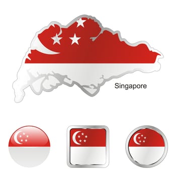 singapore map and internet buttons