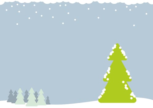 Christmas trees in a winter night