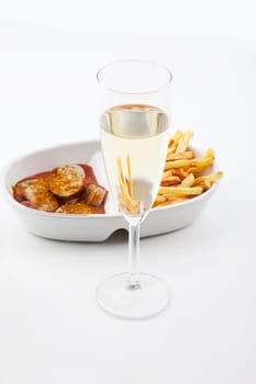 Prosecco and currywurst