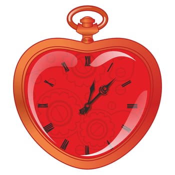 vintage clock in a heart shape