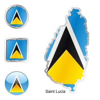 saint lucia map and internet buttons
