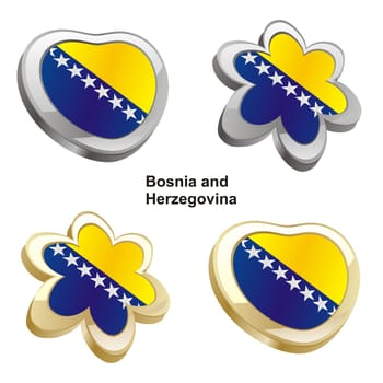 bosnia herzegovina heart and flower form