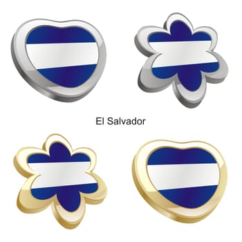 el salvador flag heart and flower form