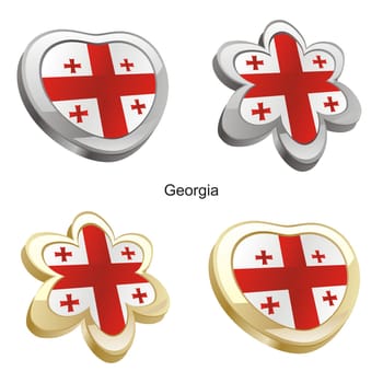 georgia flag in heart and flower shape