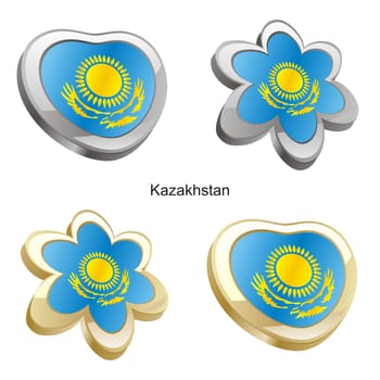 kazakhstan flag heart and flower shape
