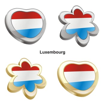 luxembourg flag heart and flower form