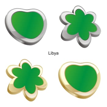 libya flag heart and flower form