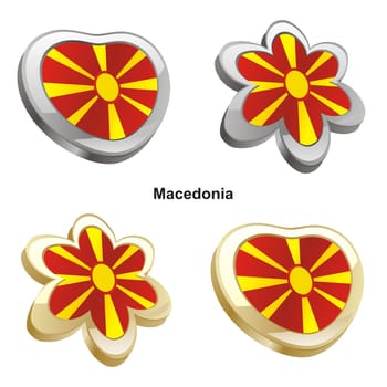 macedonia flag heart and flower form