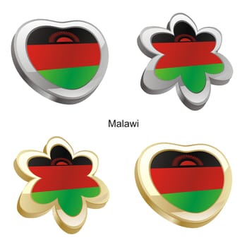 malawi flag heart and flower form