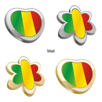 mali flag heart and flower form