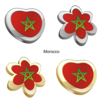 morocco flag heart and flower form