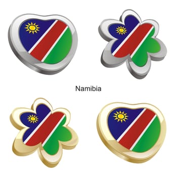 namibia flag heart and flower form