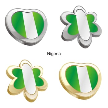nigeria flag heart and flower form