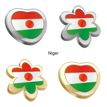 niger flag heart and flower form