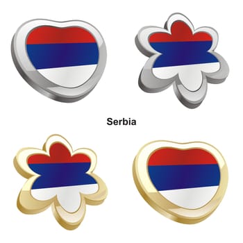 serbia flag heart and flower form