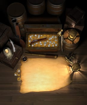 Pirate Treasure and map