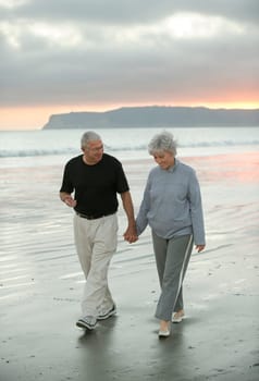 Senior Beach Walk Vertical