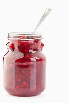 Cranberries in a jar