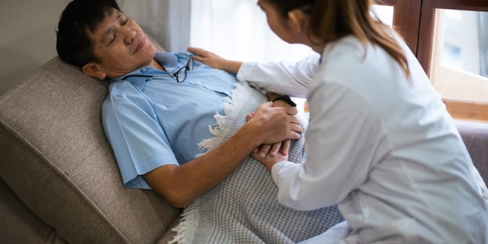 Empathy, trust and nurse caregiver holding hands with patient. consulting support and healthcare advice. Kindness, counseling and medical therapy in nursing home for hope, consultation and psychology.