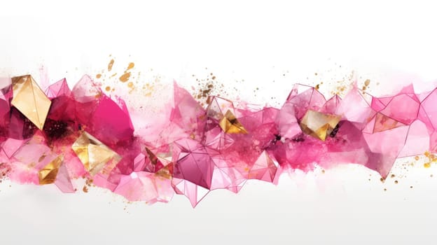 Abstract watercolor artwork mixed with buzzy geometric shapes for background of social media banner generative AI image