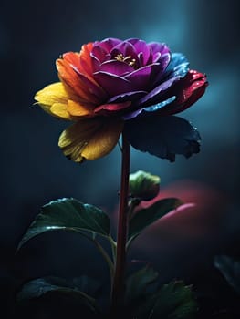 Colorful beautiful flower. AI generated