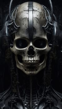 Skull biomechanical style. AI generated