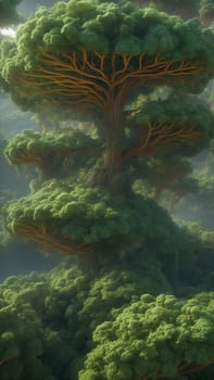 Surreal giant tree. AI generated