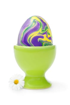 Colorful Easter egg in spring green