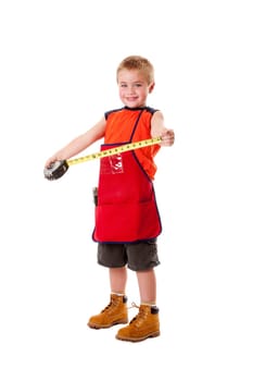 Boy with measuring tape