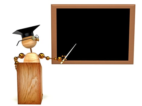 3d wood man teacher